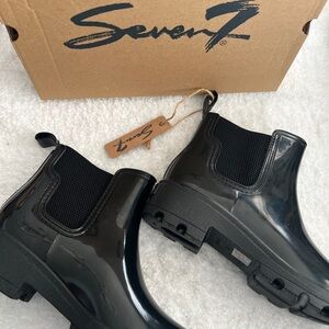 Seven7 Halifax Black Rain Ankle Boots